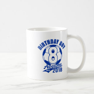 Caneca De Café Futebol 8º Aniversário Menino Crianças Esportes Fu