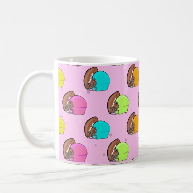 Caneca De Café Futebol Americano - Capacetes Coloridos (Esquerda)