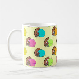 Caneca De Café Futebol americano - Capacetes e Bola Coloridos