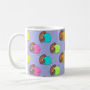 Caneca De Café Futebol Americano - Capacetes e Bola Coloridos