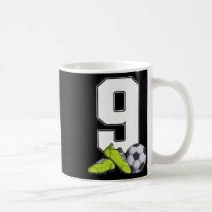 Caneca De Café Futebol Aniversário de 9 anos Footller Meninos Cri