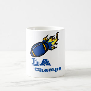CANECA DE CAFÉ FUTEBOL AZUL E AMARELO