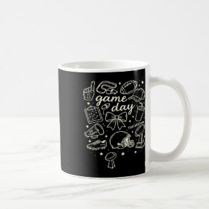 Caneca De Café Futebol Coquette Bow Mãe de Futebol Dia de Jogo Mu