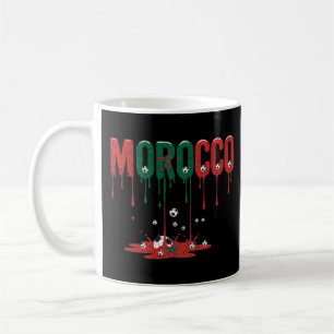 Caneca De Café Futebol de Bandeira Pingando Marrocos