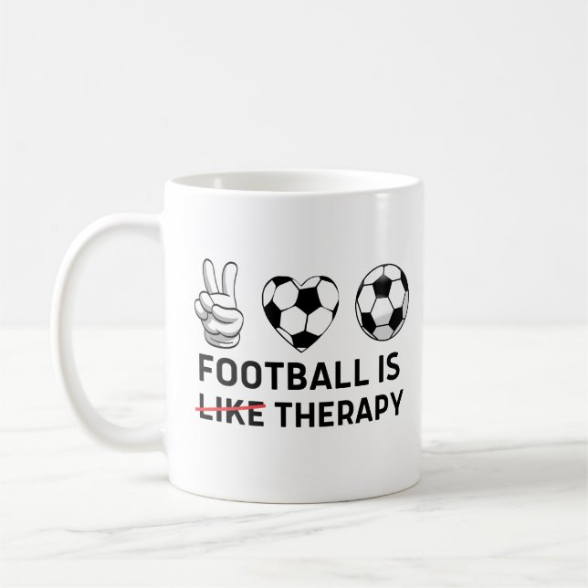 Caneca De Café Futebol de futebol é como terapia (Esquerda)