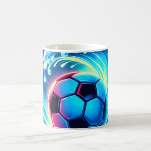 Caneca De Café Futebol de Surf Oceano Futurista Bola de Futebol