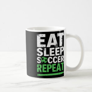 Caneca De Café Futebol Engraçado Comer Dormir Futebol Repetir
