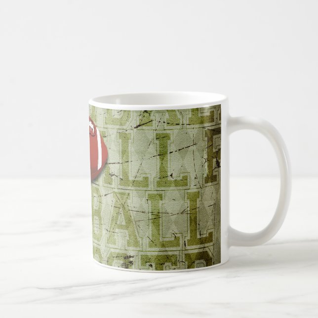 Caneca De Café Futebol Funky Green Grunge (Direita)