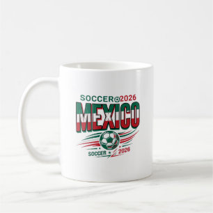 Caneca De Café Futebol México 2026 Tipografia Negrito País