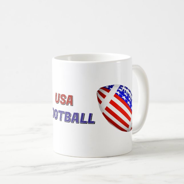 Caneca De Café Futebol Patriótico dos EUA (Frente Esquerda)