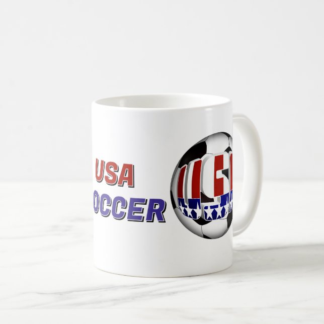 Caneca De Café Futebol Patriótico dos EUA (Frente Esquerda)