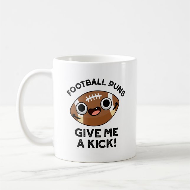 Caneca De Café Futebol Puns Me Dá Um Jogo Engraçado (Esquerda)