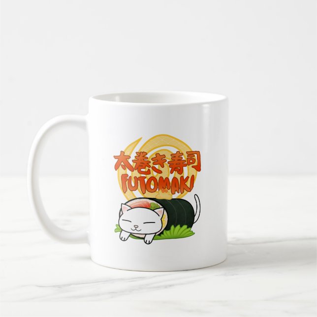Caneca De Café Futomaki Sushi Cat (Esquerda)