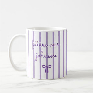 Caneca De Café Futura Senhora Personalizada Faixa Engajada Noiva