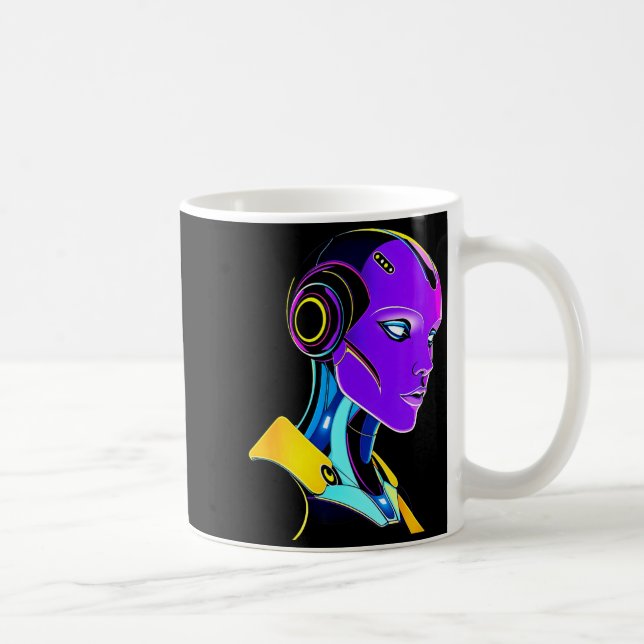 Caneca De Café Futuristic Graphic Design Robot 1  (Direita)