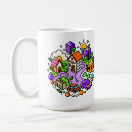 Caneca De Café Futuristic Ride: Psychedelic Car Journey