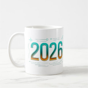 Caneca De Café Futuro Ano Novo 2026 Mug - Celebração de Na moda