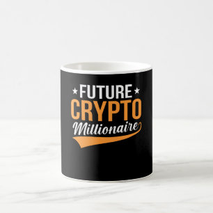 Caneca De Café Futuro Cripto Milionário seja um Dia Milionário