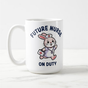 Caneca De Café Futuro Enfermeiro de Serviço Coelho Fofo Gráfico