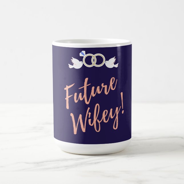 Caneca De Café Futuros Pássaros de Amor de Esposa   (Centro)
