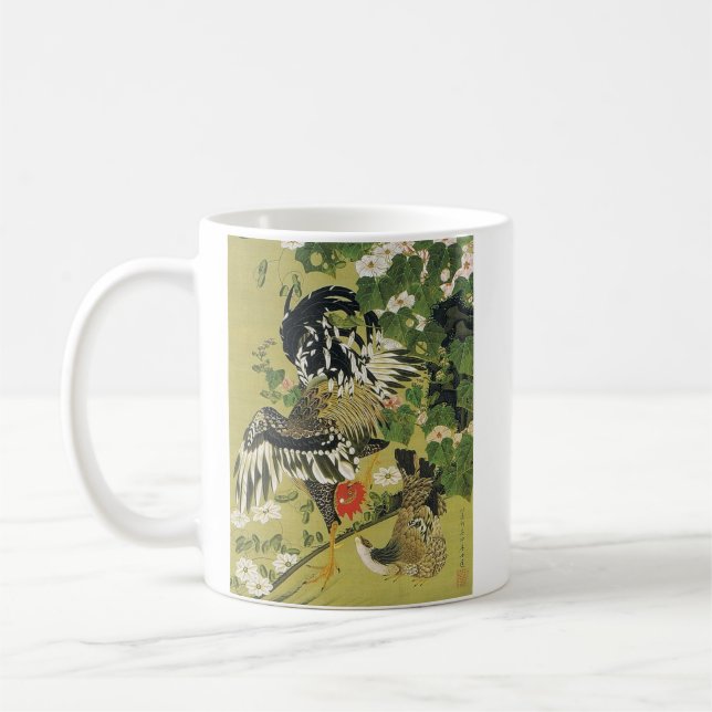 Caneca De Café Fuyo Soukeizu Painting por Ito Jakuchu (Esquerda)