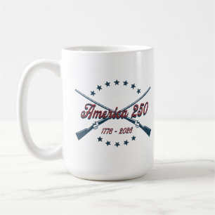 Caneca De Café Fuzis Cruzados Patrióticos América 250 1776-2026