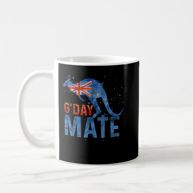 Caneca De Café G Day Mate Kangaroo Aussie Animal Austrália Bandei (Esquerda)
