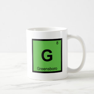 Caneca De Café G - Greensboro Carolina do Norte Símbolo Químico