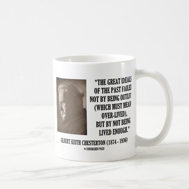 Caneca De Café G.K. Excelentes Chesterton Do Passado Não Vivo (Direita)