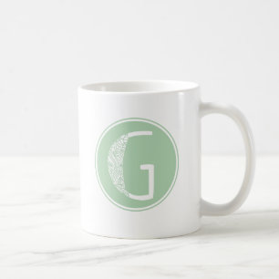 Caneca De Café G Monograma Floral Inicial