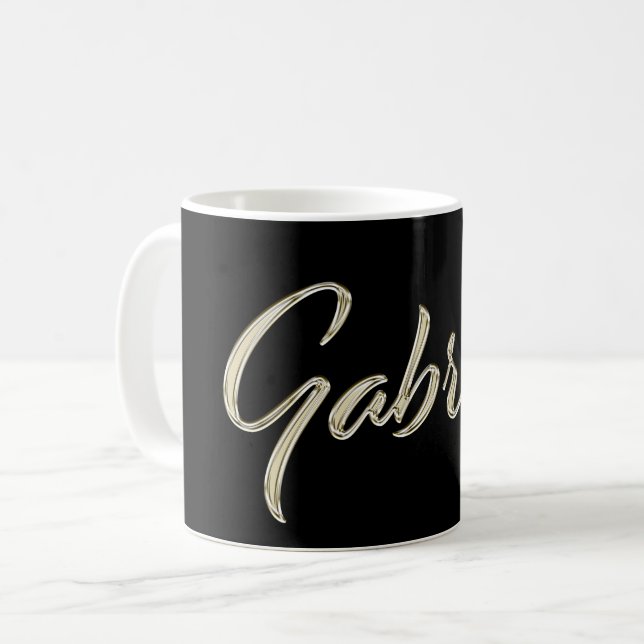 Caneca De Café Gabriel Name whitegold Tasse Teetasse Kaffeetasse (Frente Esquerda)