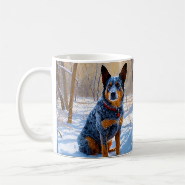 Caneca De Café Gado Australiano Deixe Nevar Natal (Esquerda)