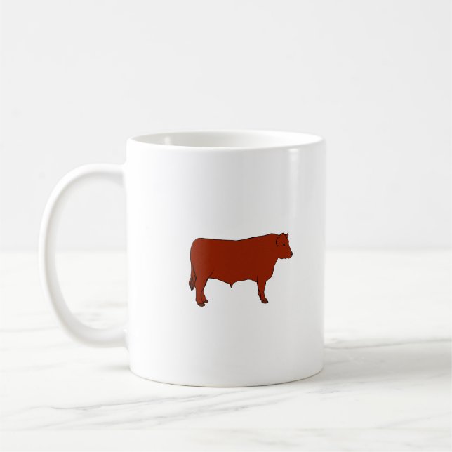 Caneca De Café Gados bovinos - Angus vermelho Bull (Esquerda)