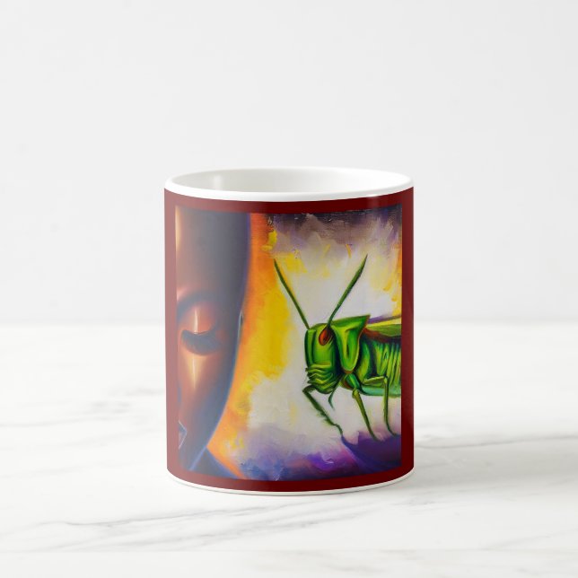 Caneca De Café Gafanhoto de Animais Espírito 2 (Centro)