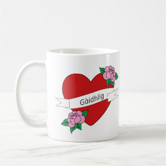 Caneca De Café Gàidhlig no coração apaixonado gaélico escocês