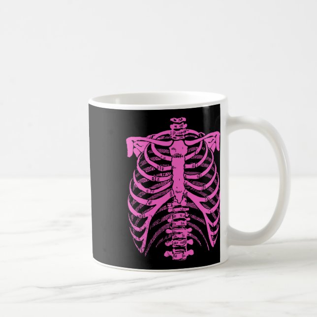 Caneca De Café Gaiola de Costelas Rosa-Rosa-Rosa-Halloween (Direita)