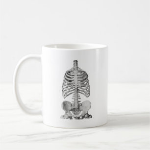 Caneca De Café Gaiola de Rib do Esqueleto de Halloween