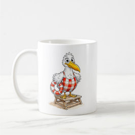 Caneca De Café Gaivota Cômica Guarda-Vidas Ave