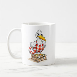 Caneca De Café Gaivota Cômica Guarda-Vidas Ave