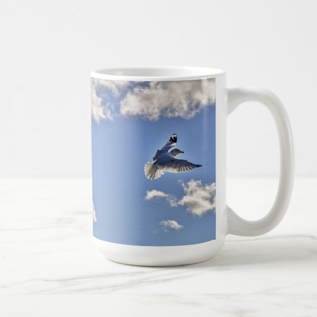 Caneca De Café Gaivota e nuvens Presente de Birdlover (Direita)