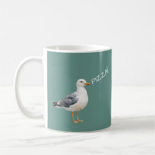 Caneca De Café Gaivota Pássaro Praia Oceano Costa Aquarela Branca