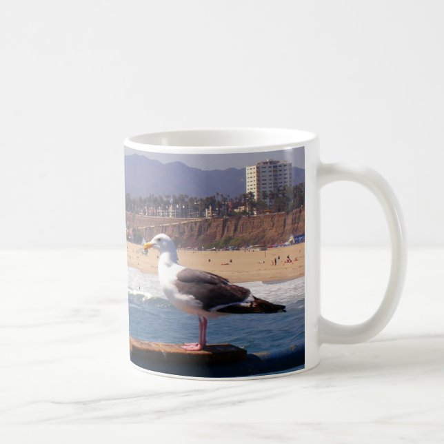 Caneca De Café Gaivota pela praia de Santa Monica (Direita)
