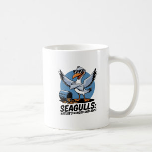 Caneca De Café Gaivotas - A Natureza Asalada Fora da Lei Engraçad