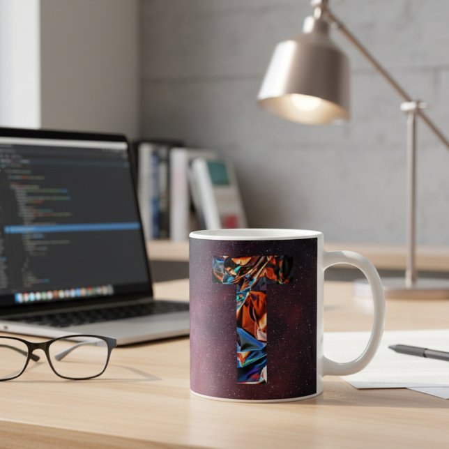 Caneca De Café Galáctico Prism Inicial (Criador carregado)