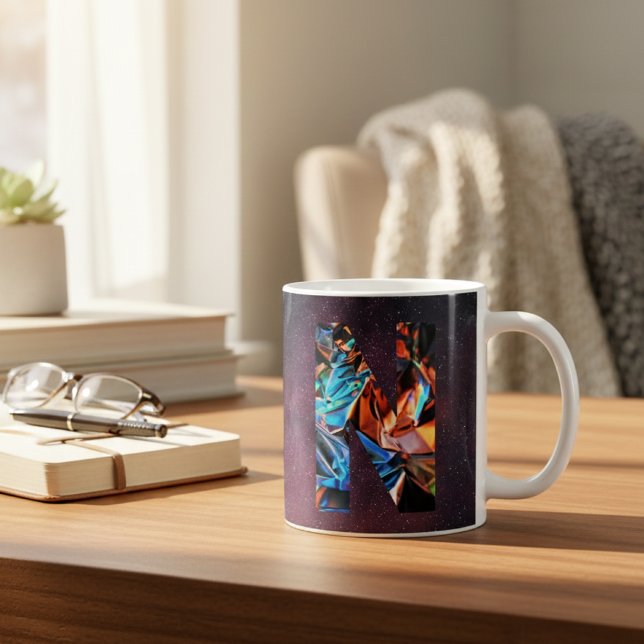 Caneca De Café Galáctico Prisma inicial N (Criador carregado)