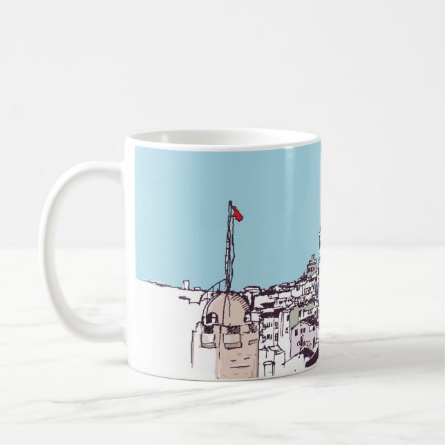 Caneca De Café Galata Tower e Galata distrito de Beyoglu Istanb (Esquerda)