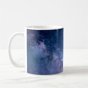 Caneca De Café Galáxia azul e roxa digital