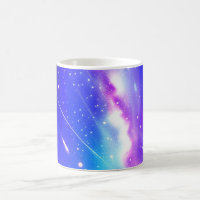 Galáxia Celestial Azul e Rosa
