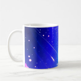 Caneca De Café Galáxia Celestial Azul e Rosa
