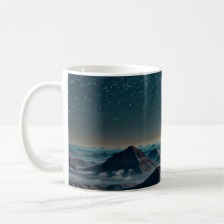 Caneca De Café Galáxia da Via Láctea Sobre Montanhas do Deserto